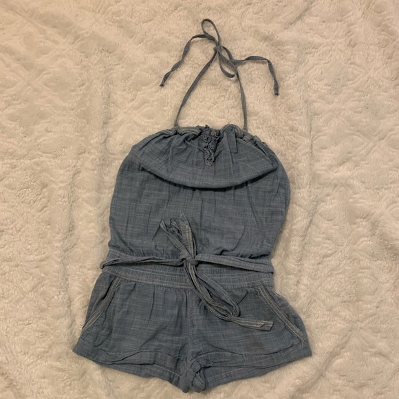 Abercrombie & Fitch Pants - Denim tie waist romper Abercrombie & Fitch Pants - Denim tie waist romper